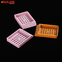 Pathology Disposable Plastic Round Square Stripe Hole Embedding Cassette with Removable Lid Stripe hold with lid